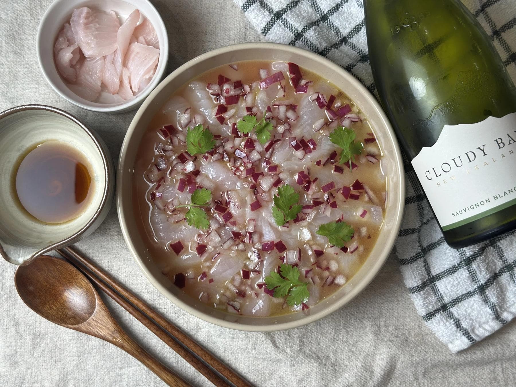 Easy Ceviche Recipe with Flounder Sashimi and Citrus Sauce